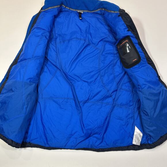 Vintage Nike Puffer Vest Mens XLT Extra Large Tall Blue Y2K Grey Duck Down - Picture 12 of 16